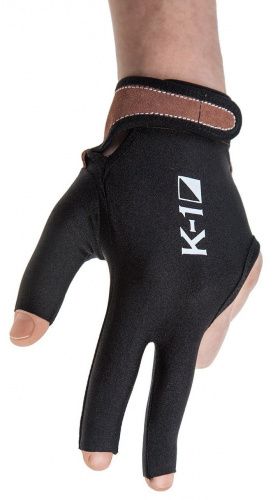 Перчатка бильярдная «K-1» (черная, вставка кожа)